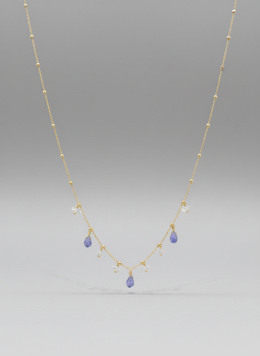 Waterfall necklace in Iolite