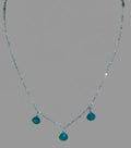 3 Stone Necklace with green Onyx
