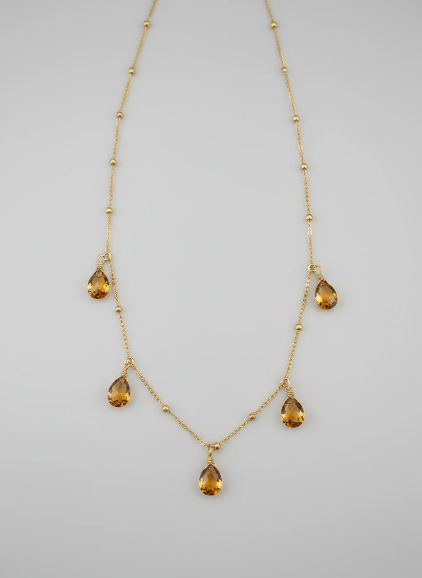 5 Stone in Mandarin Orange Topaz