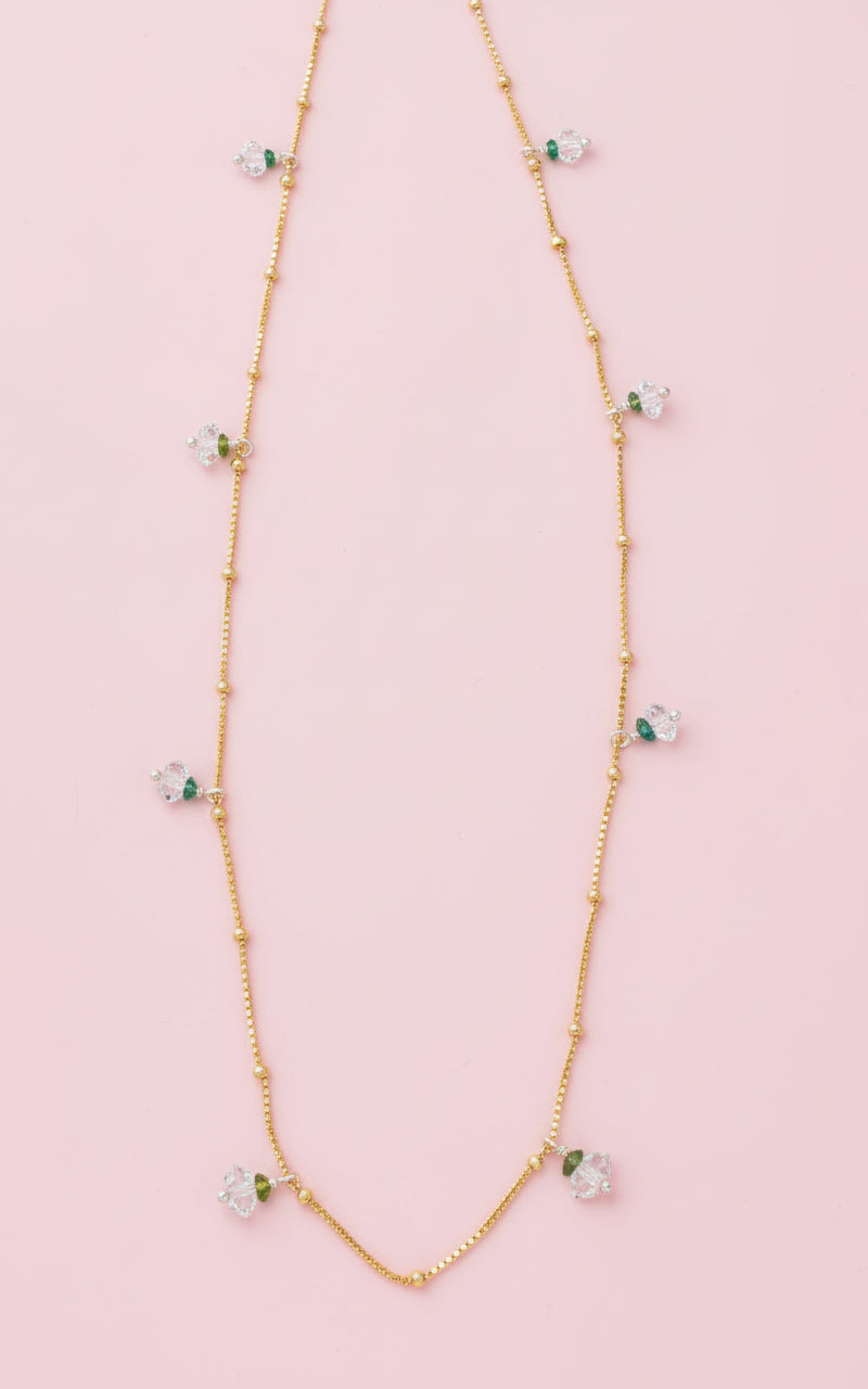 8 Stone Herkimer and Green Tourmalines