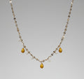 Sterling silver waterfall with Yellow Sapphire