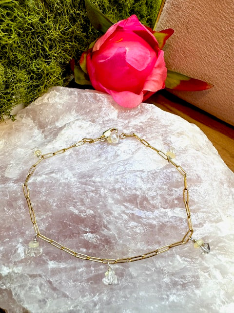 Herkimer Diamond Quartz and Opal bracelet