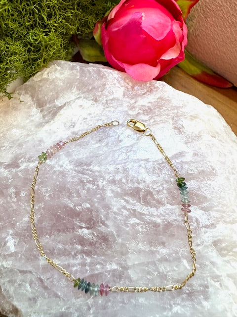 Multi Wateremlon Tourmaline bracelet