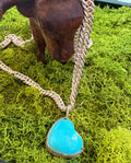 Sterling Silver Necklace featuring Kingman Turquoise Heart