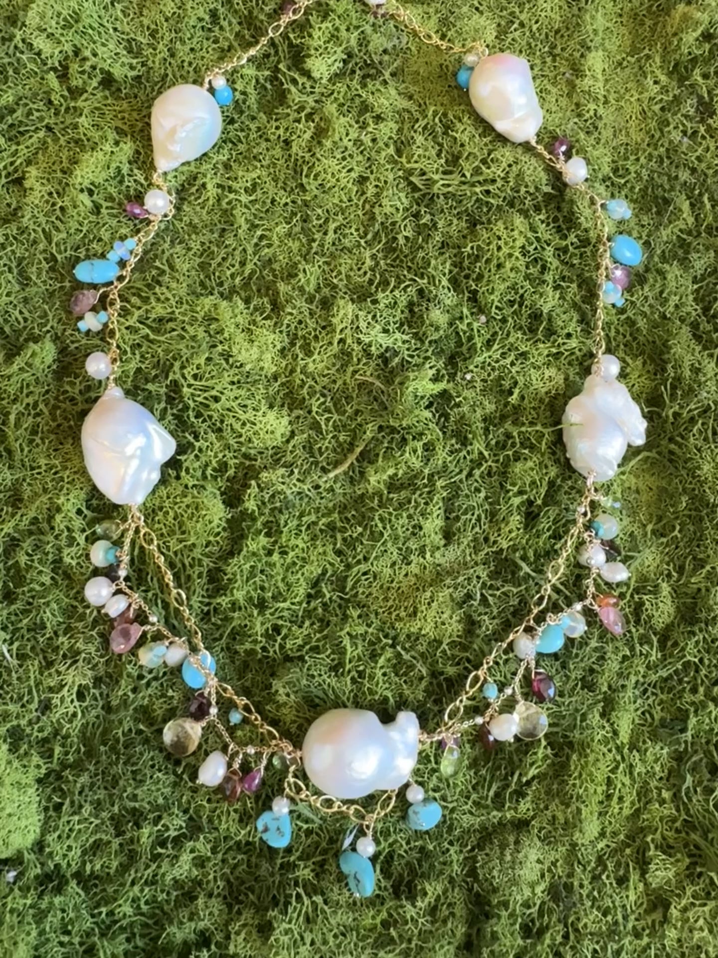 Chunky Baroque Pearls with Turquoise